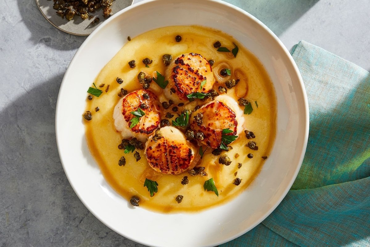 pan-seared-scallops-with-creamy-italian-polenta-and-caviar-recipe
