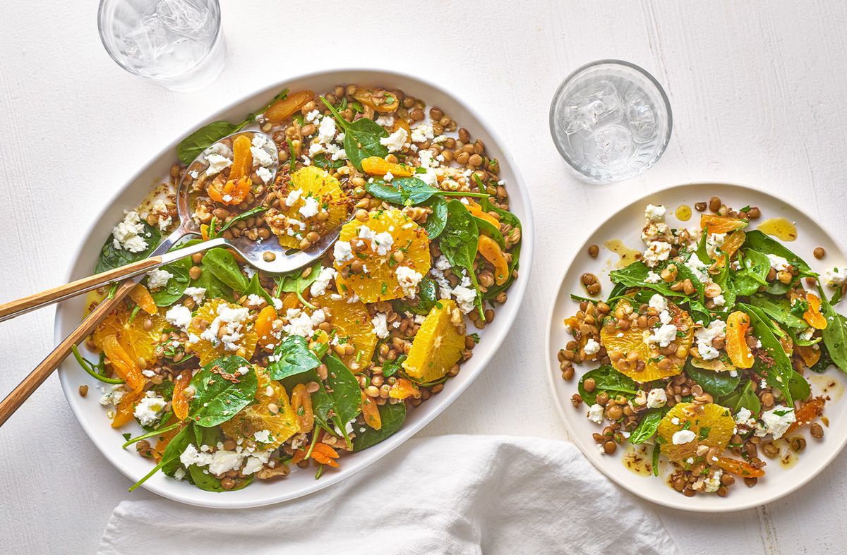spinach-apricot-salad-with-spiced-lentils-recipe
